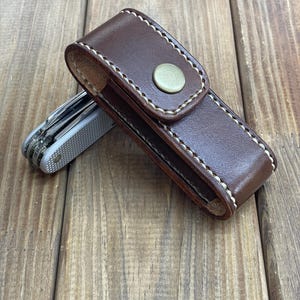 Leather Belt Clip Sheath for Victorinox Knife, SAK EDC Belt Pouch, Holster for Swiss Army Knife – Huntsman Climber Pioneer X Swiss Champ image 1