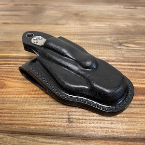 Etui vertical en cuir pour spyderco paramilitaire 2 Spyderco endura 4 / para 3 / étui avec passant de ceinture.