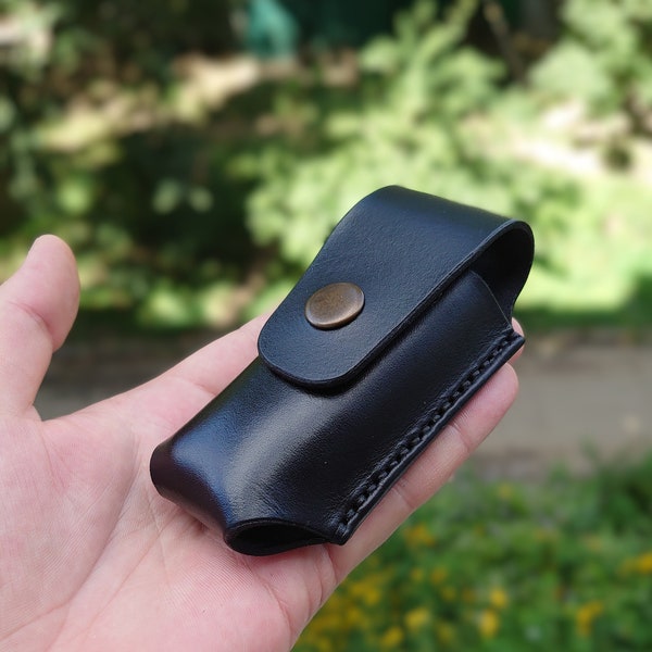 leather sheath for Leatherman Wave with belt clip,  every day carry EDC knife holster leather multitool scabbard