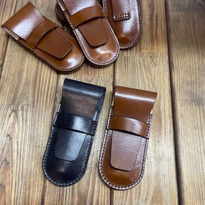 leather sheath for Buck 110 folding hunter knife / buck 112 Ranger /case with belt loop.
