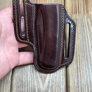Leather pancake  sheath for Buck 110 , Buck 112 , leather holster for Buck knives