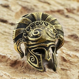 Paracord bead knife /greek helmet / bead-lanyard bead-knife accessory-EDC bead-edc paracord bracelet-keychains-figurine