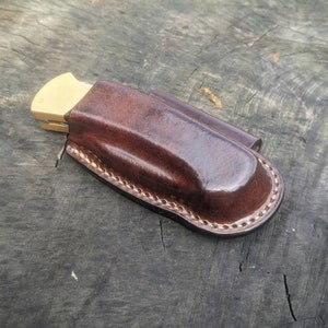 Fodero orizzontale in pelle per coltello pieghevole Buck 110 da caccia / Buck 112 Ranger / custodia con passante per cintura.