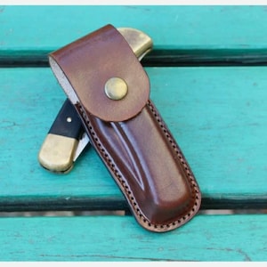 fodero in pelle per coltello da caccia pieghevole Buck 110, buck 112 ranger con clip da cintura