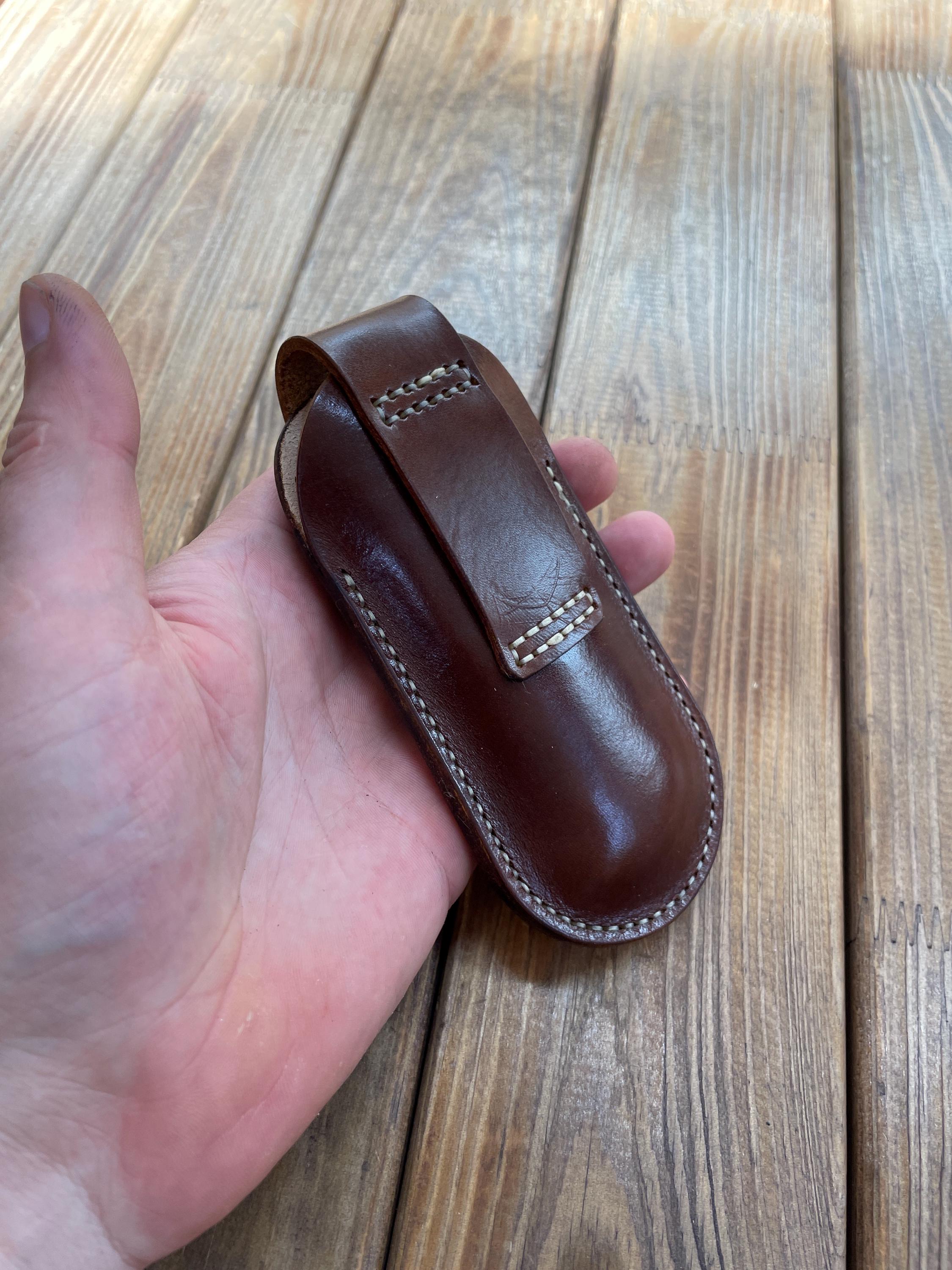 Leather Slip, Sheath With Belt Loop for Victorinox Alox Solo