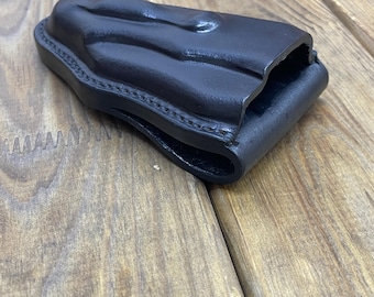 Spyderco YoJumbo 縦型レザーシース、成型レザーホルスター