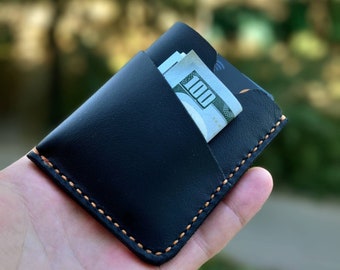 Personalized Minimalist Wallet,Front Pocket Wallet , Handmade Leather card wallet