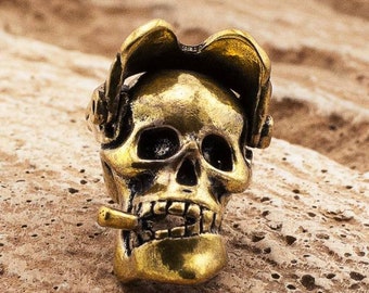 Lanyard Bead / Cigar Skull / Hand Cast / Lanyard bead / bead-knife / brass bead