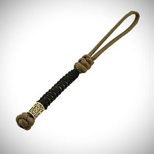 Paracord Lanyard Skandinavisch 2 Paracord Lanyard, Skandinavische Runen Perle, Schwarz / Coyote