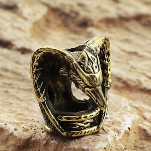 Lanyard bead / Raven / hand-cast/ Lanyard bead / bead-knife / brass bead