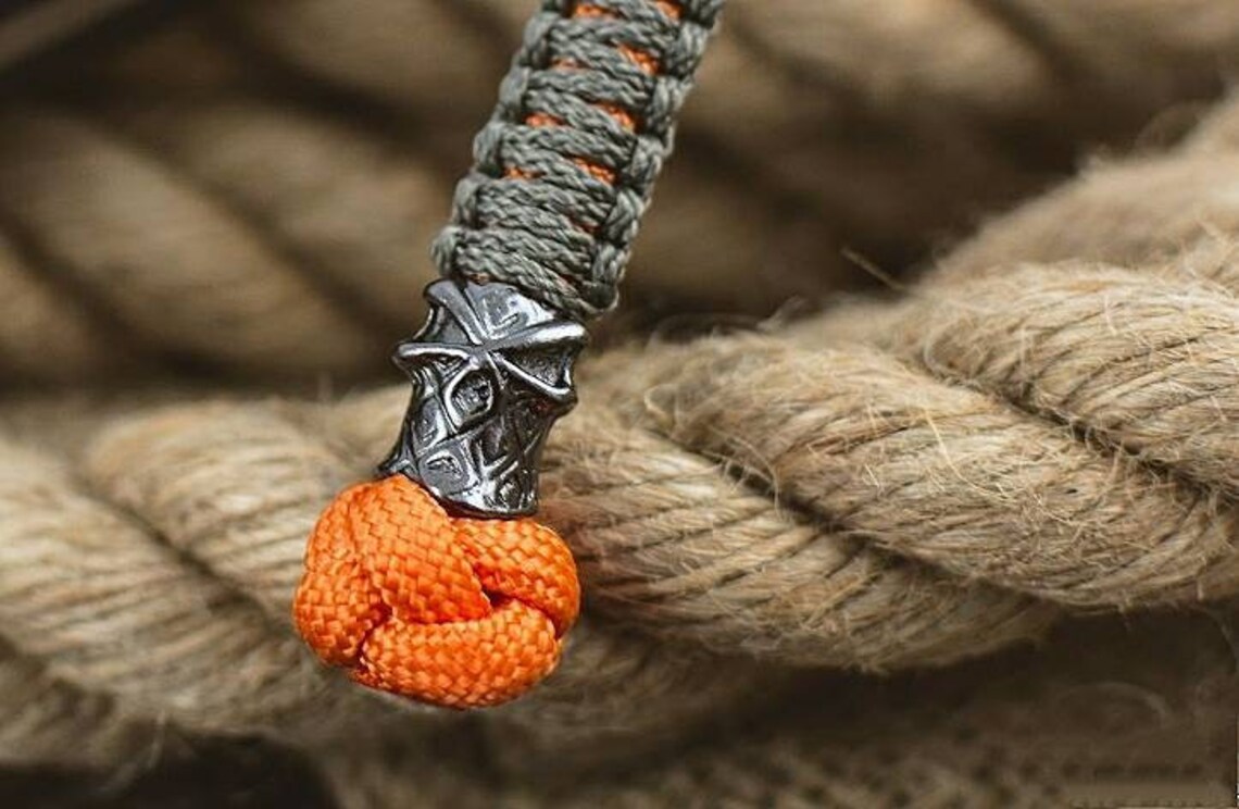Cordón paracord Ninja Paracord Lanyard Naranja / Gris Etsy España