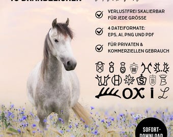 16 horse branding vector files | Instant download | Free to use