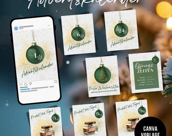 50 Canva Templates for Instagram Advent Calendars | 24 Doors | Christmas Content Ideas | Merry Christmas & Opening Hours Template