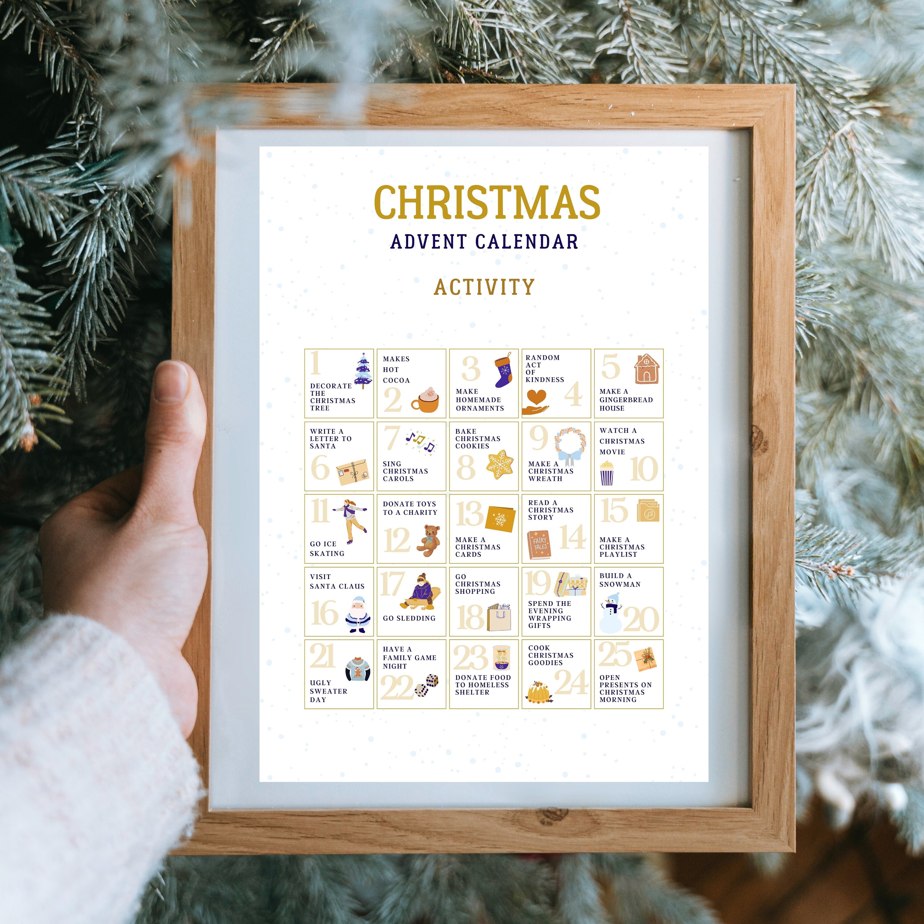 Printable Advent Activity Calendar in PDF JPG Format Etsy