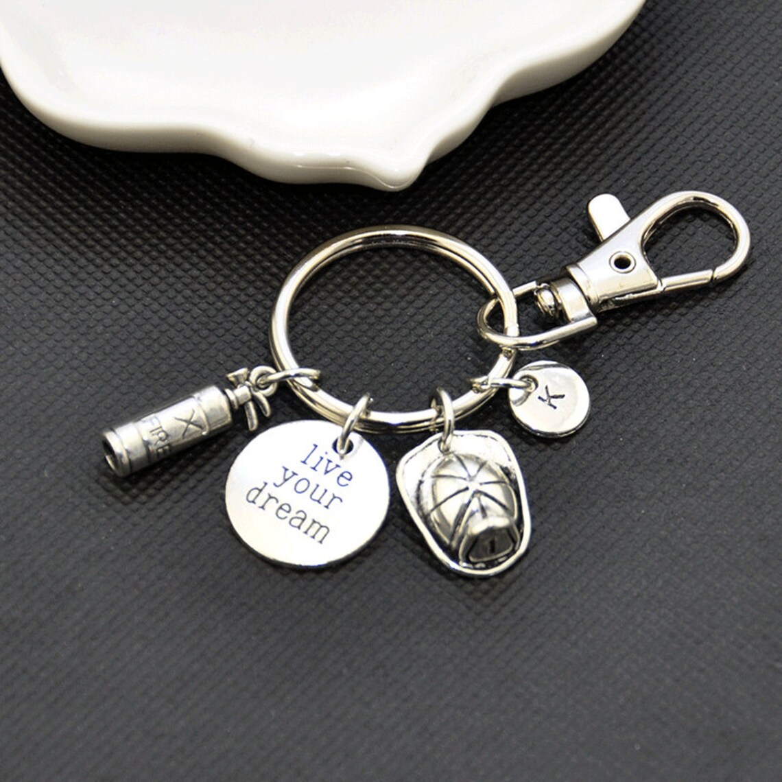 Firefighter Keychain, Fire Fighter Gift, Fireman Keychain, Fireman Key ...