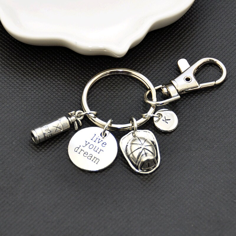 Firefighter Keychain, Fire Fighter Gift, Fireman Keychain, Fireman Key ...