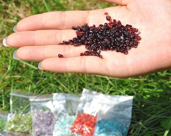 Natural Gemstones Mini Chips Bulk Lot, 3-9 mm Gemstone Chips,Loose Undrilled Tumbled Natural Stones，Rose Quartz Crystal Gemstones