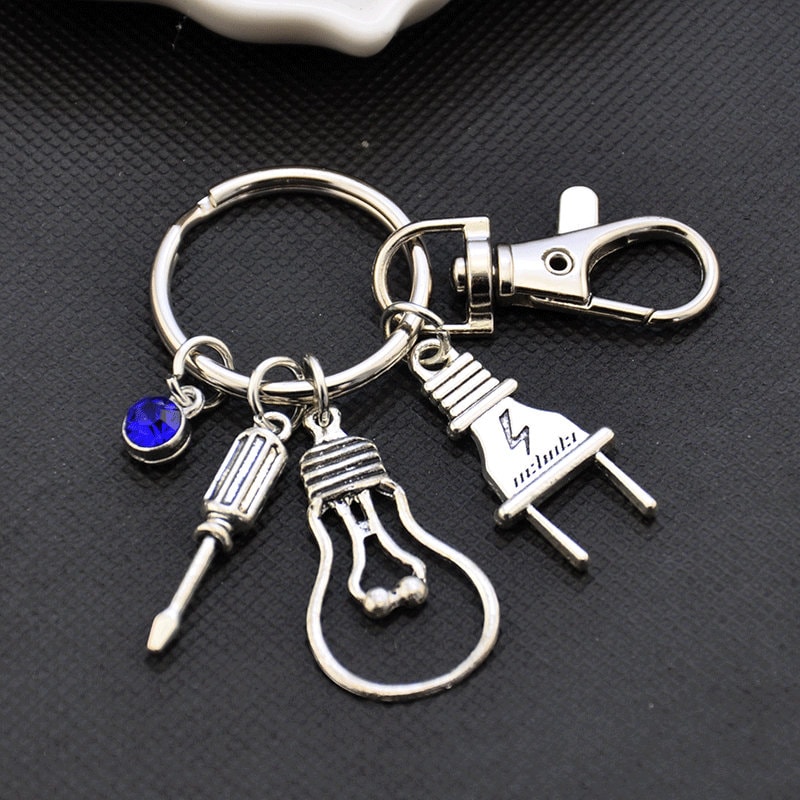 Electrix Handmade Key Electrician Keychain,light Bulb Key Ring,screwdriver Keyring,gift for ...