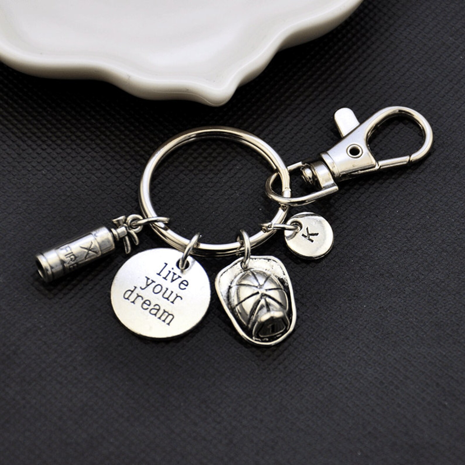 Firefighter Keychain, Fire Fighter Gift, Fireman Keychain, Fireman Key ...