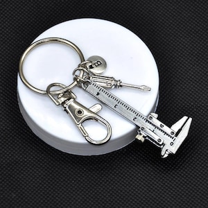 Vernier Caliper Keychain，Tools Key Chain，Caliper Keyring，Daddy's gift，Screwdriver Keychain，Ruler Keychain，Vernier calipers gifts key ring