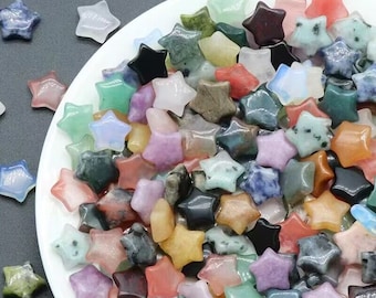 Natural Mix Quartz 15mm Mini Star Gemstones，Crystal Star，Small Star，Healing Crystal Star Decor Pocket stone，Crystal gift, Halloween gift