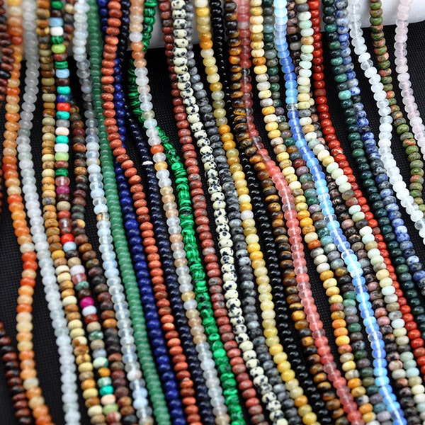 4x6mm Natural Crystal Stone Wheel Abacus beads,Gemstone Rondelle Beads，Smooth Rondelle Spacer Beads for Bracelet Necklace Jewelry Making