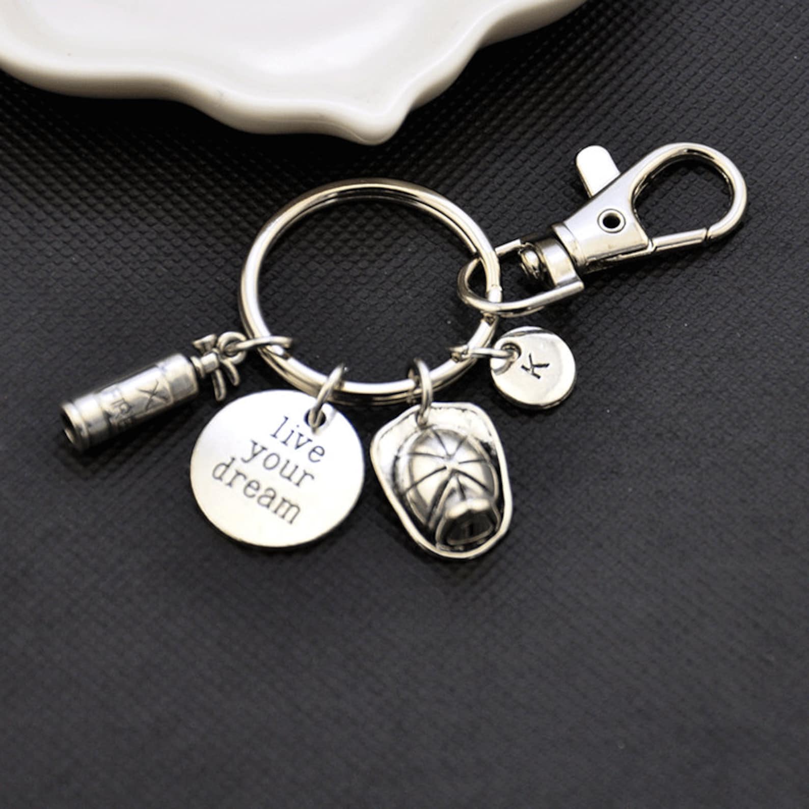 Firefighter Keychain, Fire Fighter Gift, Fireman Keychain, Fireman Key ...