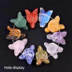 Natural Carved Wolf Head Healing Pendant Jewelry making supplies，Head Crystal Home Decoration，Carving Wolf Gemstone Pendant
