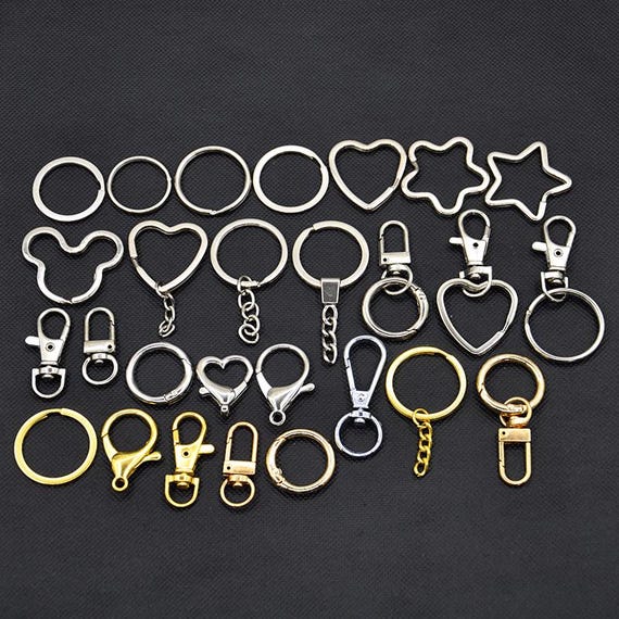 10pcs-25mm/30mm Key Ring With Chain Jump Rings，swivel Clip Key
