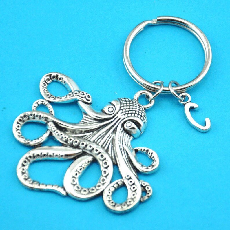 Octopus Key Octopus Key Ring Octopus Charm Nautical Etsy