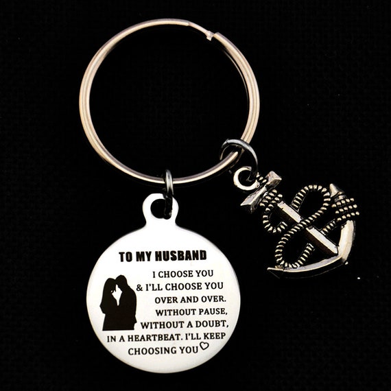 to my husband i choose you keychain