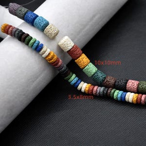 1 Strand Mixed Natural Volcanic Lava Stone Tube shape lave beads，Rondelle，Coin Shape，Crafts Beads For Jewelry Making DIY Bracelet Findings