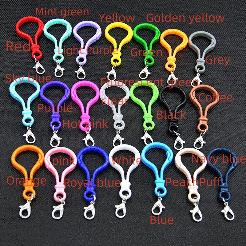 50 Pcs Clear Key Rings Plastic Key ID Label Tags Keychain Keyring Split Ring  Travel Colorful for Luggage OS058 