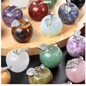 Gemstone Crystal Apple Decor,Natural Gemstone Cute Exquisite Apple,For Home/Office Decoration Personalized Gifts,Christmas present，Wholesale