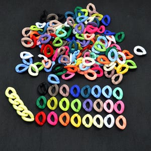Multi Rainbow Color Plastic Open Links Matte Necklace or Bag Chain Links Size 16x22mm，Acrylic Chain Links，Link Chunky Plastic Chain Links