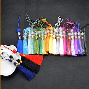 Handmade Tassels，120mm Chinese Knot Tassels,Silk Tassels,Silk Tassels With Beads Chinese Knot Tassels Pendant Charm For Jewelry Making