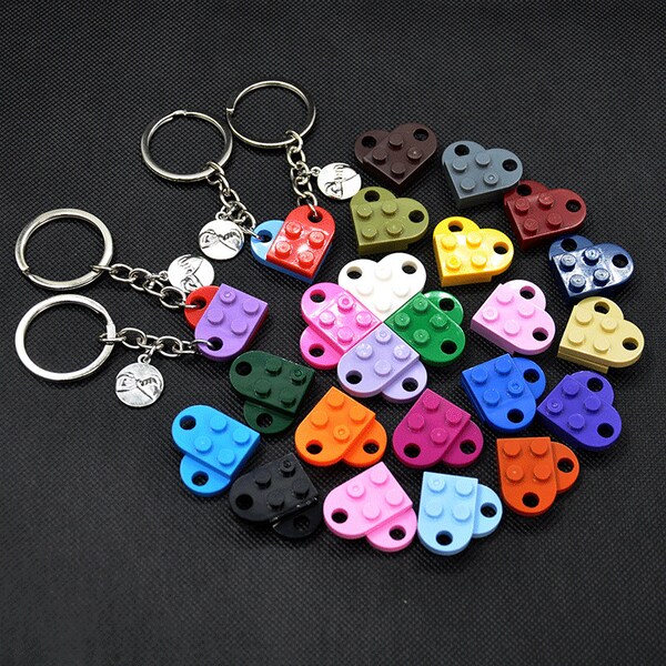 Pinkie swear keychain，Heart Keychain Set - Made with Authentic LEGOBricks, Gift for BFFs，Matching Friendship keychains,Colour Key Rings