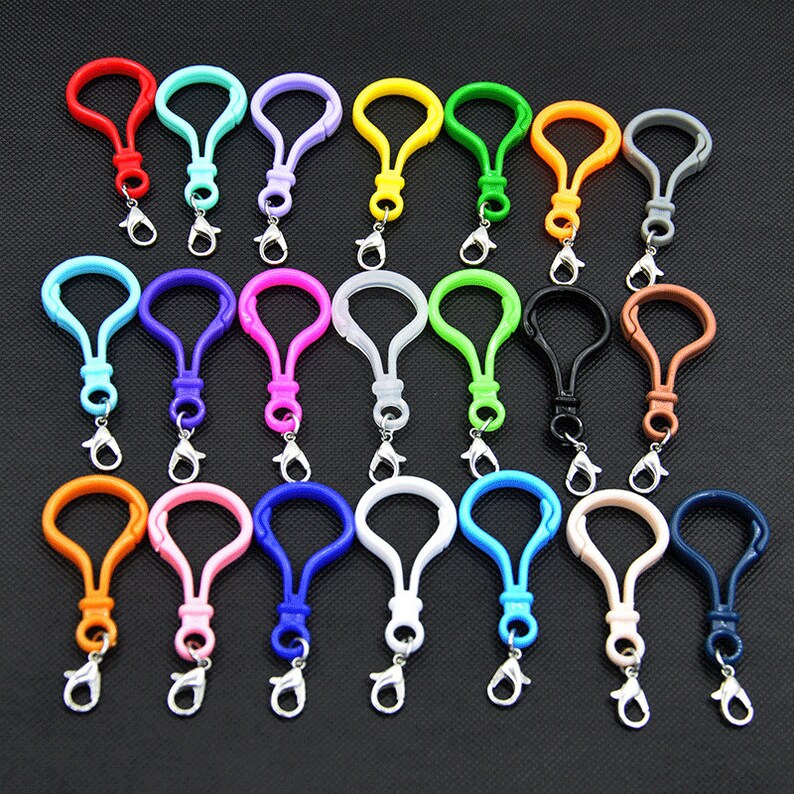 Plastic Loop Keychains Mixed Color Plastic Key Chain Holders Clasps,diy Jewelry Making Craft ...