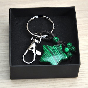 Gemstone Star Key Chain，Healing Crystal，Bag Accessory，Macrame Quartz Star Shaped Key Ring，Birthstone Key Accessories,Crystal Keychain