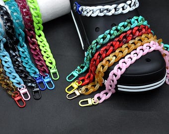 Shoe Chains,Shoe Clips,Shoelace Charms,Marble Color Chain for Shoes,Acrylic link chain,Shoe Decoration,Chain shoe charms,Shoe Charm Gift