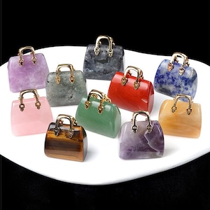 Mini Crystal Purse Carving，Crystal Handbag Pendant，Gemstone Bags，Crystal Decor，Crystal Gift，Hand Carved Gemstone Handbag Pendant,Wholesale