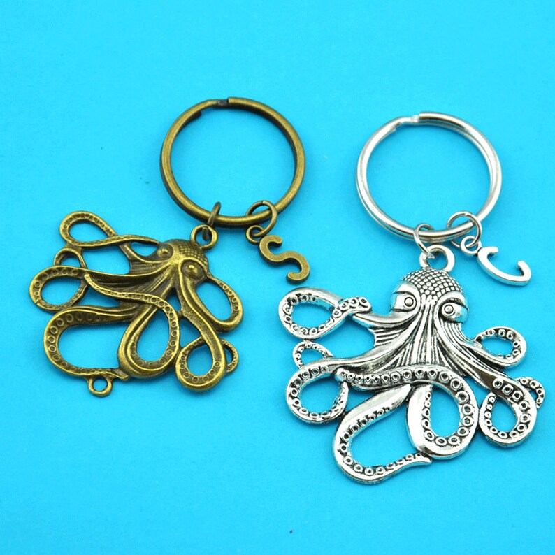 Octopus Key Octopus Key Ring Octopus Charm Nautical Etsy