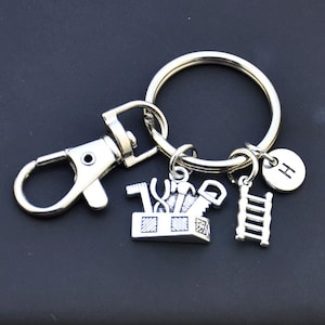 Toolbox keychain, handyman keychain,Toolbox keyring， personalised handyman keyring gift, toolbox gift, carpenter gift，Ladder keychain