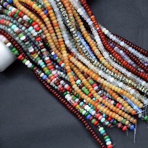 5*8mm Natural Crystal Agate Stone Rondelle Gemstone Beads,Jade Abacus beads，Mixed Stone Agate Crystal smooth Abacus rondelle spacer beads