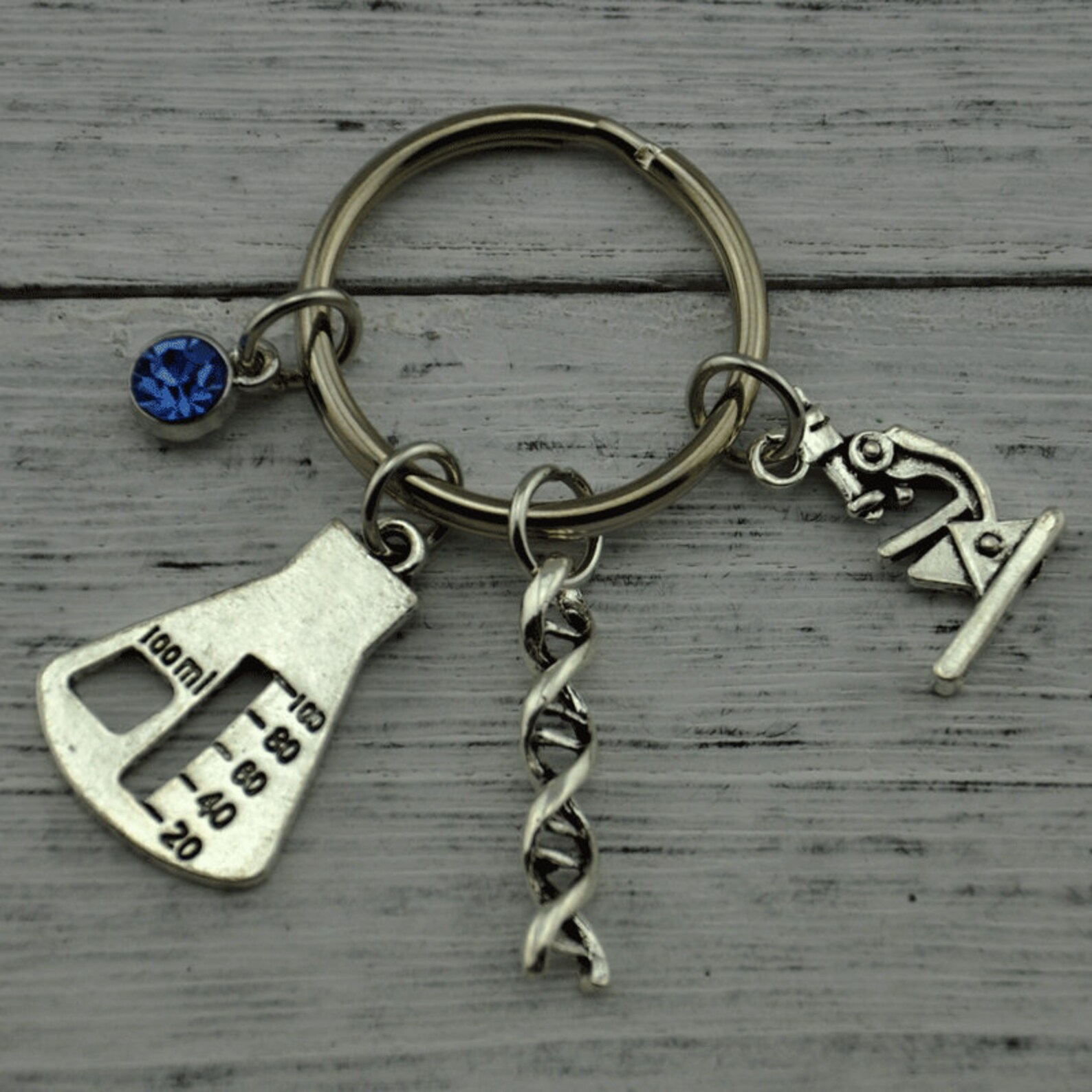 Laboratory Keychain Science Keychain DNA Keychainbeaker Etsy