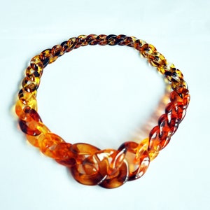 Resin necklace,Resin jewelry,Statement necklace,Chunky necklace,Boho necklace,Acrylic Chain, DIY Chain Jewelry,Flat twist open link chain