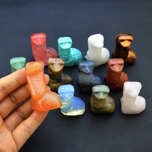 2 Inch Gemstone snake Gems Decor,Gemstone Snakes - Carved Mini Snake，Natural Stone Cobra Figurine，Hand Carved Gemstone Snake Decoration