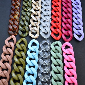 Acrylic Chain Links,40mm Marbled Chain Links,Plastic Chain Connectors, Quick Link Open Twist Chain Rings, Chunky Chain Links Twist Links