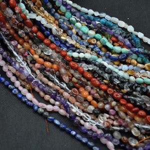 6x8-10mm Nugget Natural Gemstone beads,DIY Jewlry making beads，Irregular Stone Genuine Natural Pebble Nugget Healing Gemstone Beads
