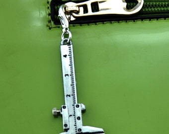 Vernier Caliper on the lobster clasp,Ruler charm, Simple Vintage Metal Vernier Caliper pendants,Lovely Stationery,Design Tools1885-1